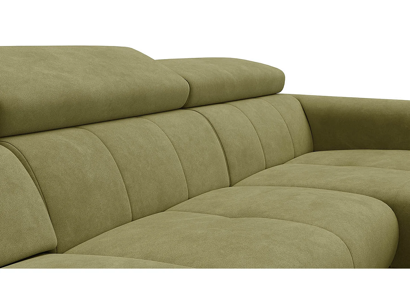 Ecksofa 4-Sitzer mit Relax RODEN, olive Veloursstoff