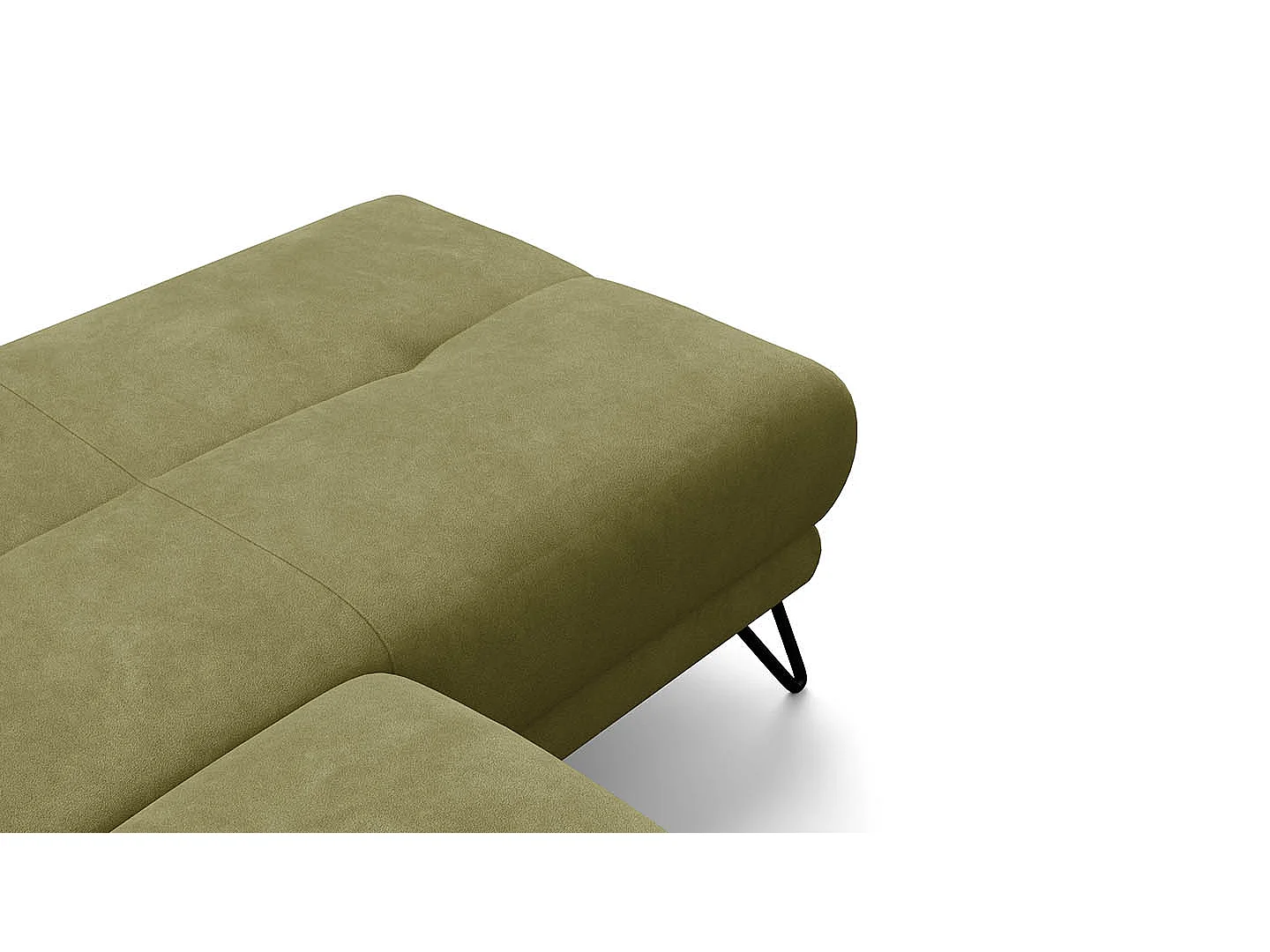 Ecksofa 4-Sitzer mit Relax RODEN, olive Veloursstoff