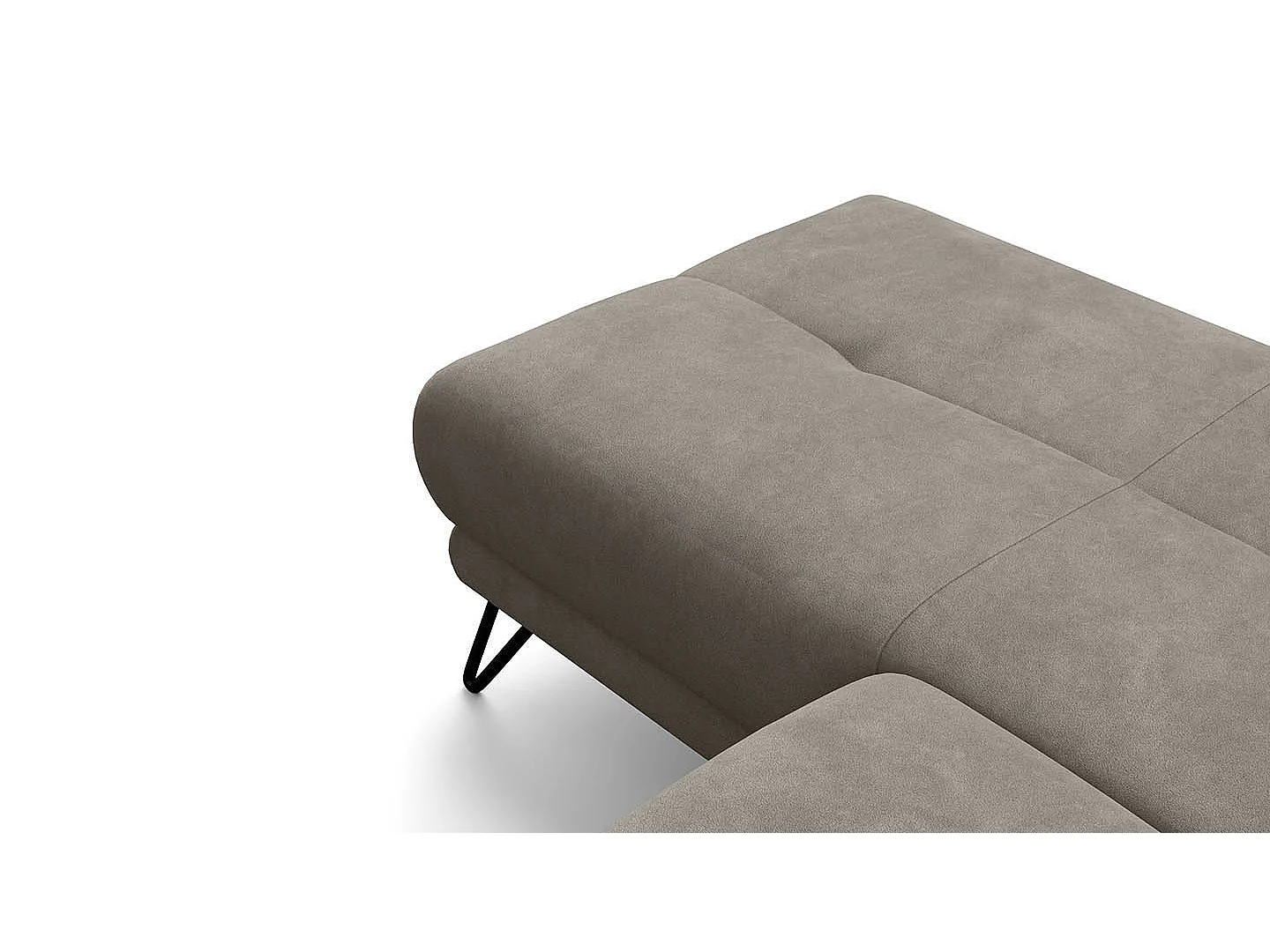 Ecksofa 4-Sitzer mit Relax RODEN, beige Veloursstoff