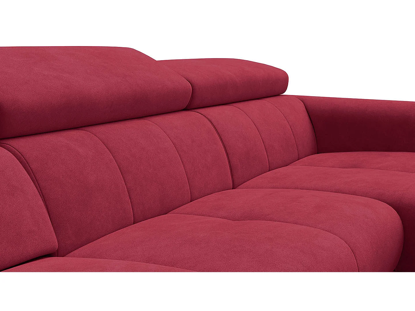 Ecksofa 4-Sitzer mit Relax RODEN, rostrot Veloursstoff
