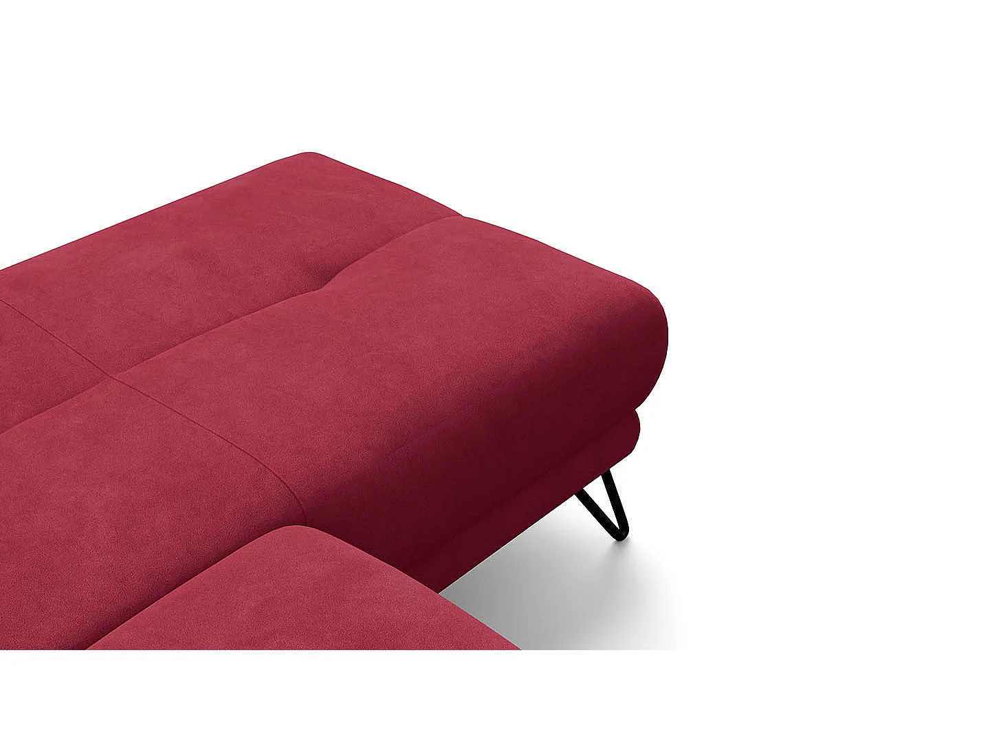 Ecksofa 4-Sitzer mit Relax RODEN, rostrot Veloursstoff