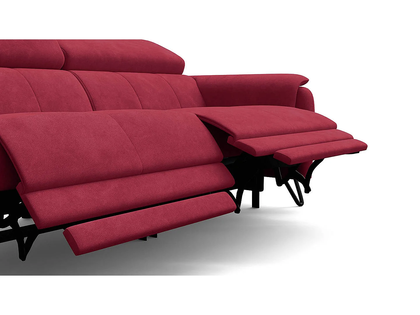 Relaxsofa 3-Sitzer RODEN, mit 2 Relax, rostrot Veloursstoff