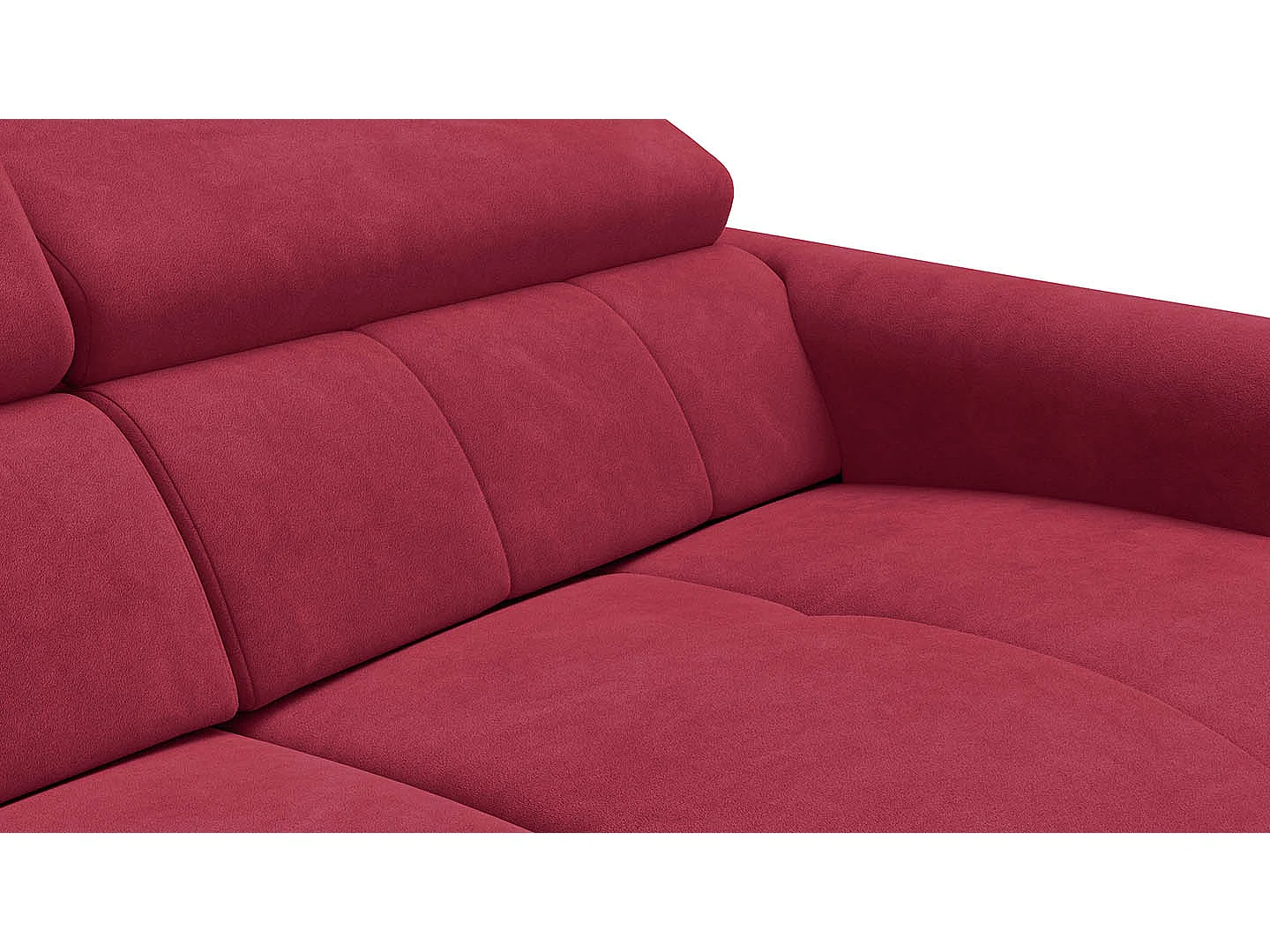 Relaxsofa 3-Sitzer RODEN, mit 2 Relax, rostrot Veloursstoff