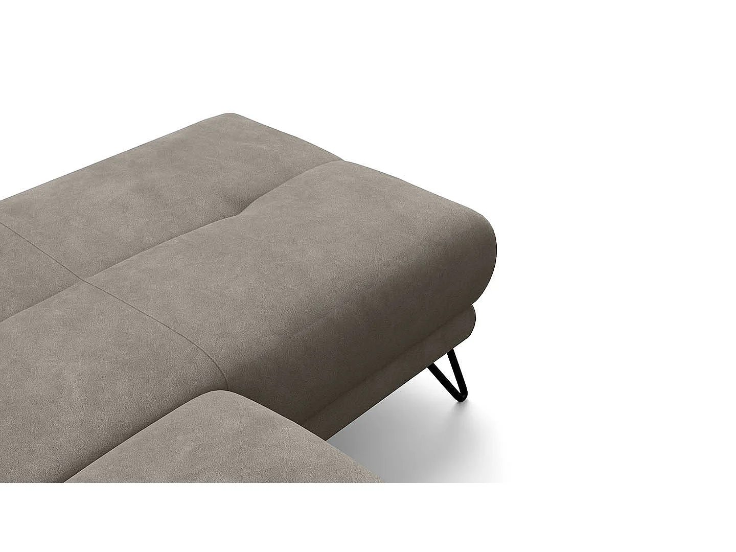Ecksofa 4-Sitzer mit Relax RODEN, beige Veloursstoff