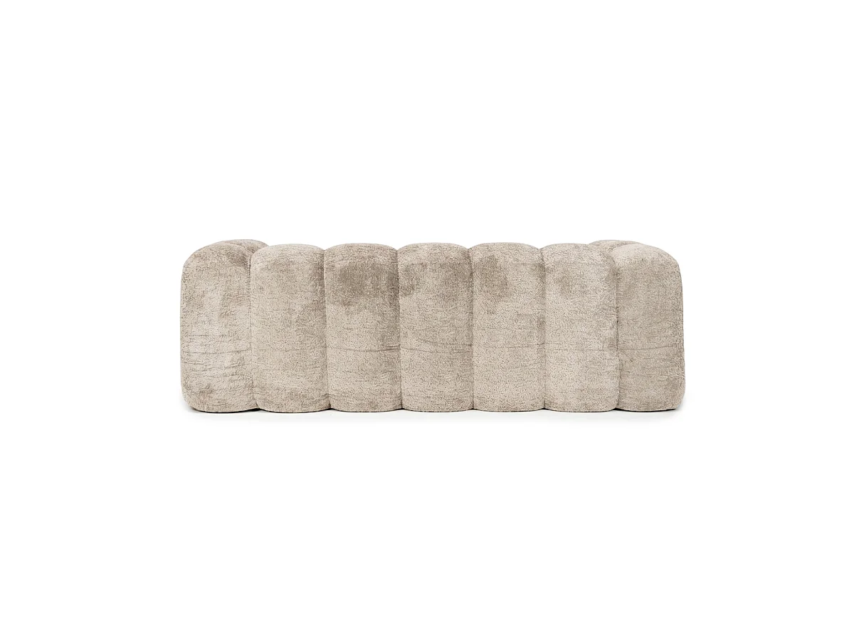 EZRA 3-Seater Compressed Sofa in Beige Bouclé Fabric L214 cm - Soft and Cozy Touch, Reinforced Comfort