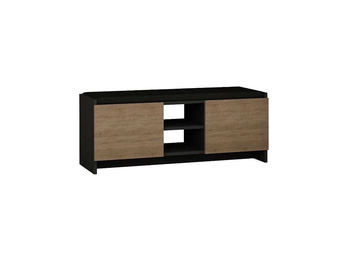 Shoe bench with 2 doors and 2 niches, 110 cm wide - Zulla