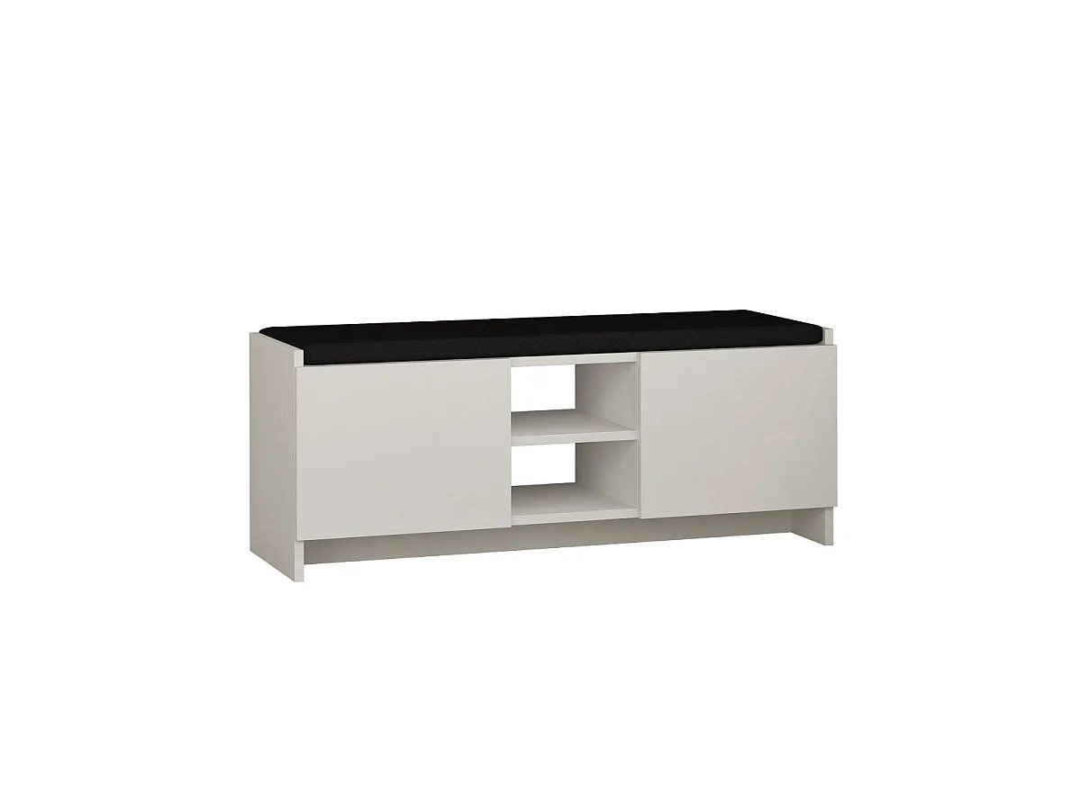 Shoe bench with 2 doors and 2 niches, 110 cm wide - Zulla
