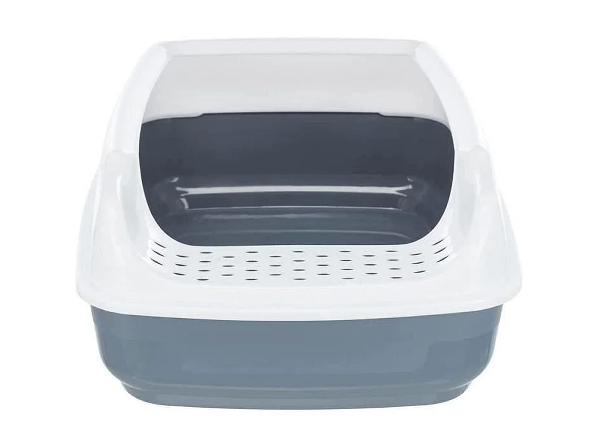Trixie Delio Open Kattenbak met Hoge Rand, 38 × 20 × 50 cm, Grijs/Wit