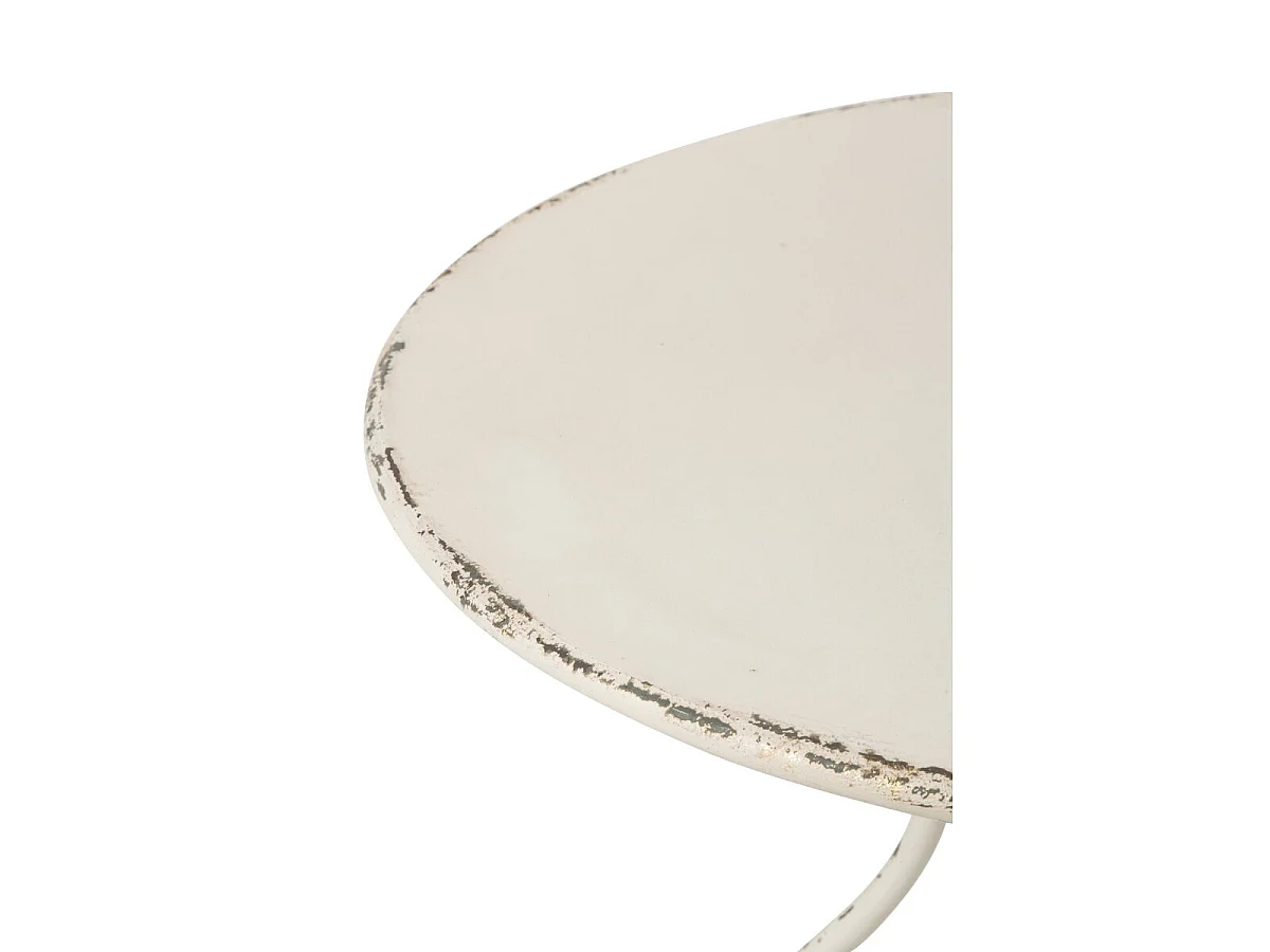 Table de Jardin en Métal "Fabien" 76cm Blanc Cassé