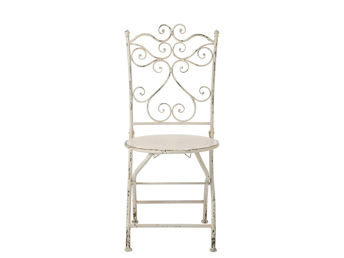 Chaise de Jardin en Métal "Fabien" 95cm Blanc Cassé