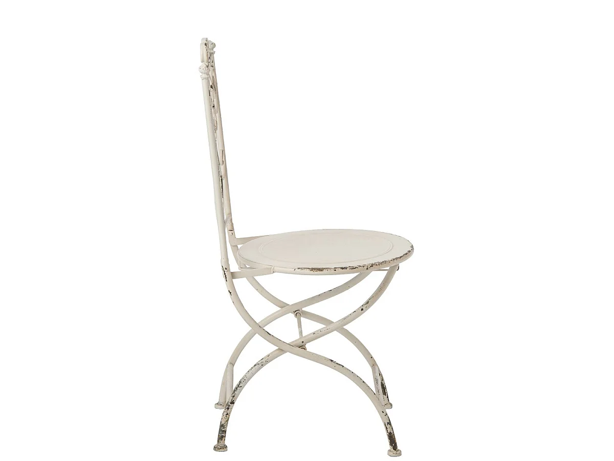 Chaise de Jardin en Métal "Fabien" 95cm Blanc Cassé