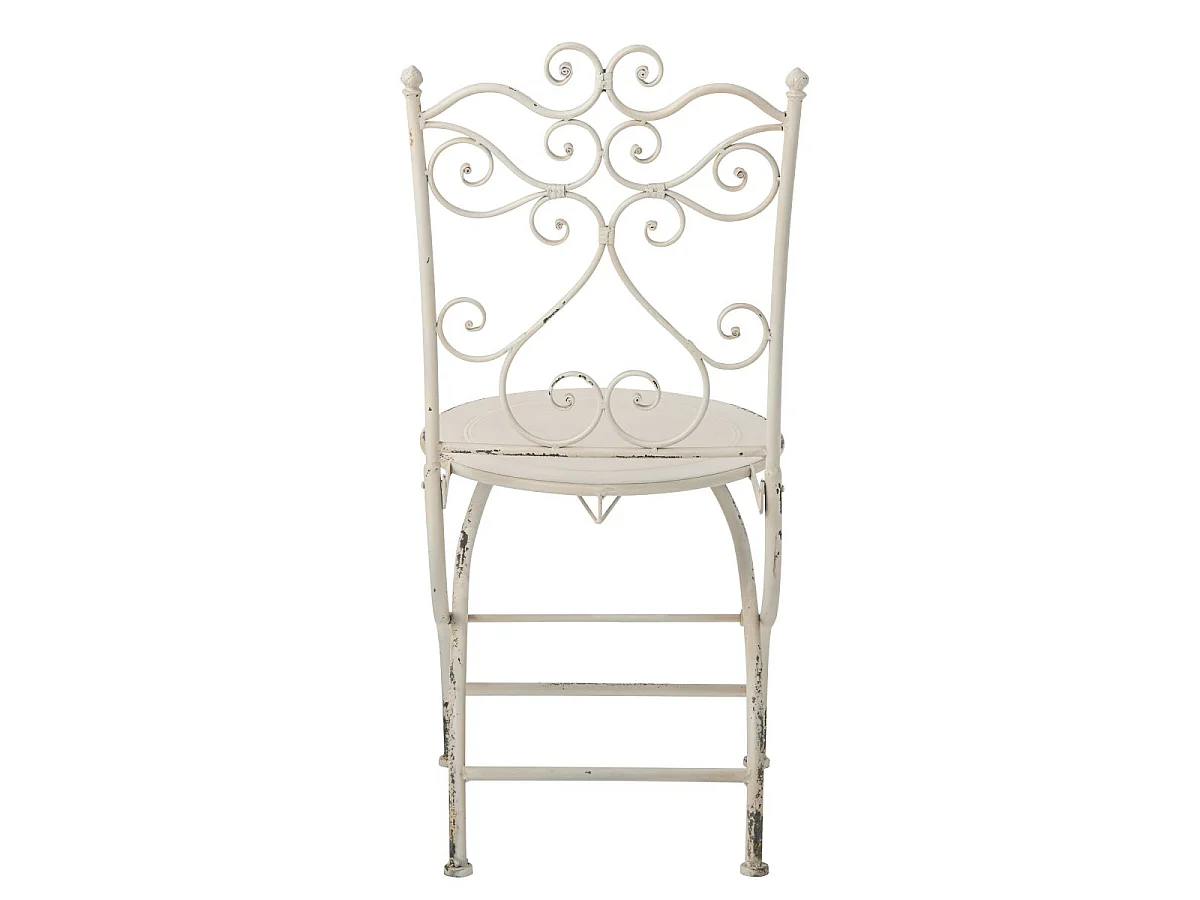 Chaise de Jardin en Métal "Fabien" 95cm Blanc Cassé
