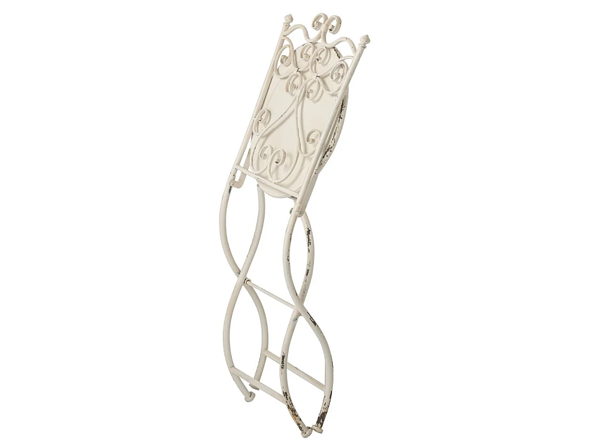 Chaise de Jardin en Métal "Fabien" 95cm Blanc Cassé