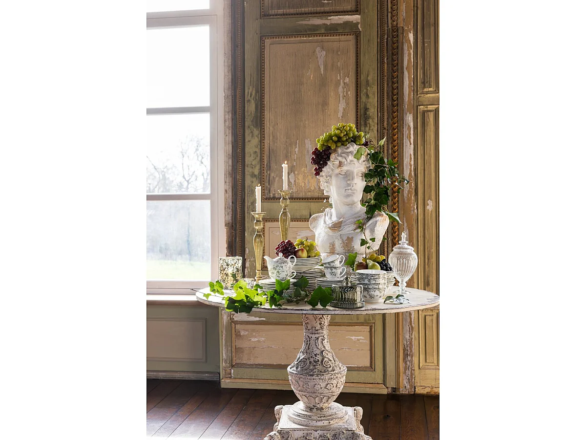 Table de Jardin Ronde "Naïs" 123cm Blanc Cassé