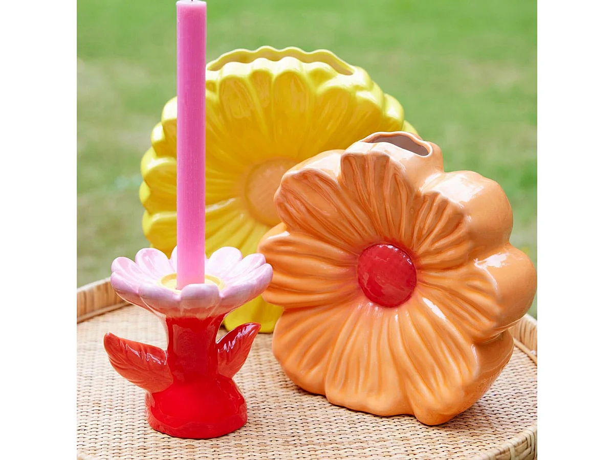 Vase Fleur en Porcelaine "Josselin" 26cm Jaune