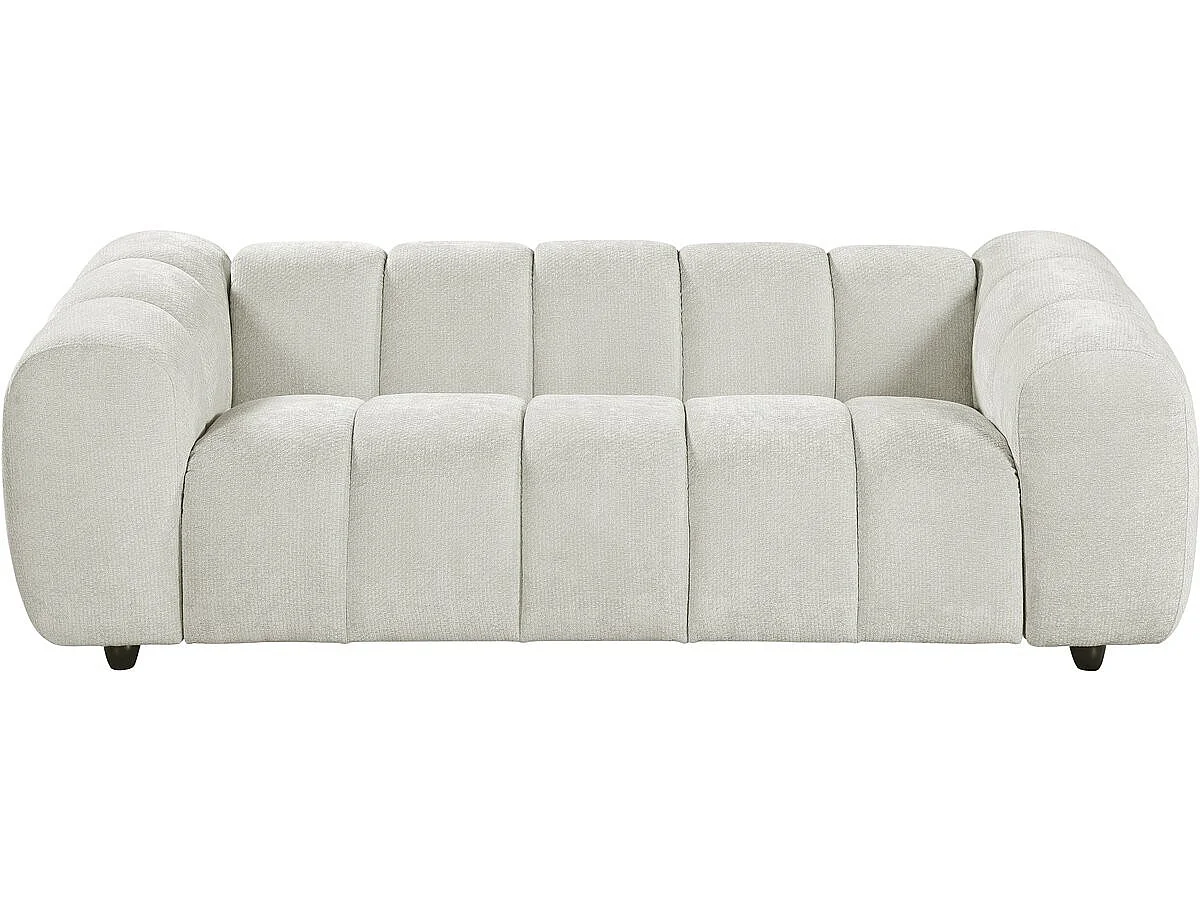 Canapé droit style bubble en tissu "Courcelles" - 3 places - Beige