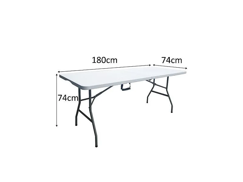 Table pliante - 180 cm - 8 personnes - plastique