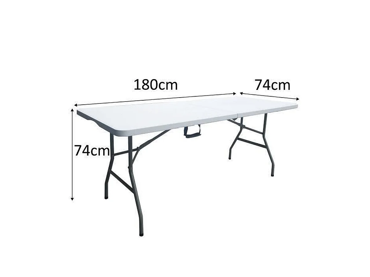 Table pliante - 180 cm - 8 personnes - plastique