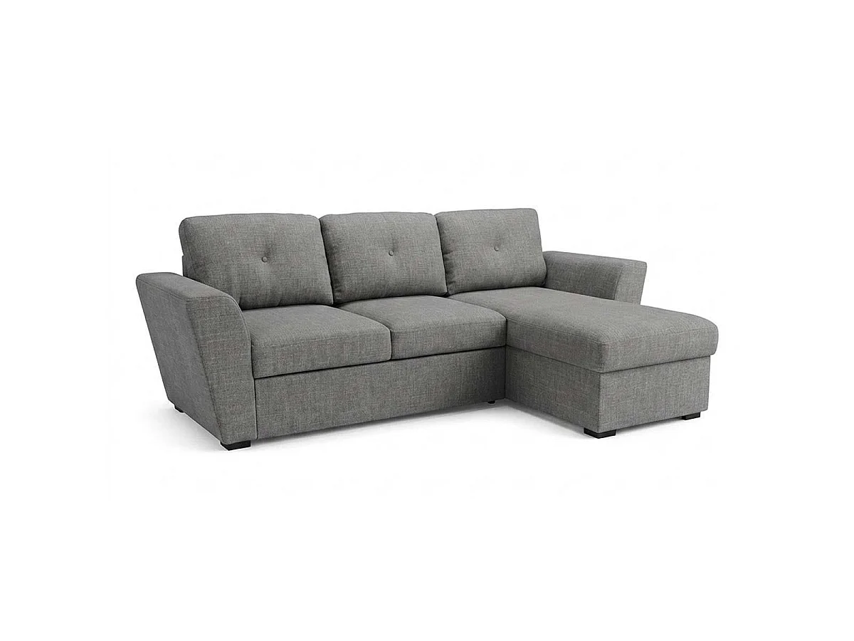 Oregon Universal L shaped No Spill Fabric Corner Sofa Bed Grey