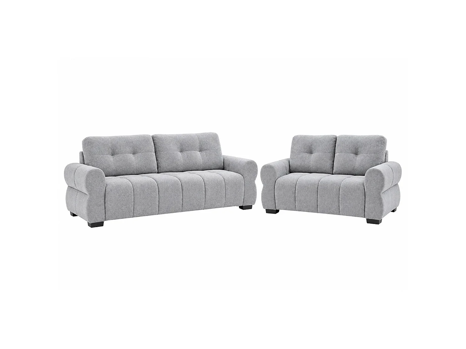 Sandford Grey 3 2 Sofa Suite Fabric Set Rolled Arms