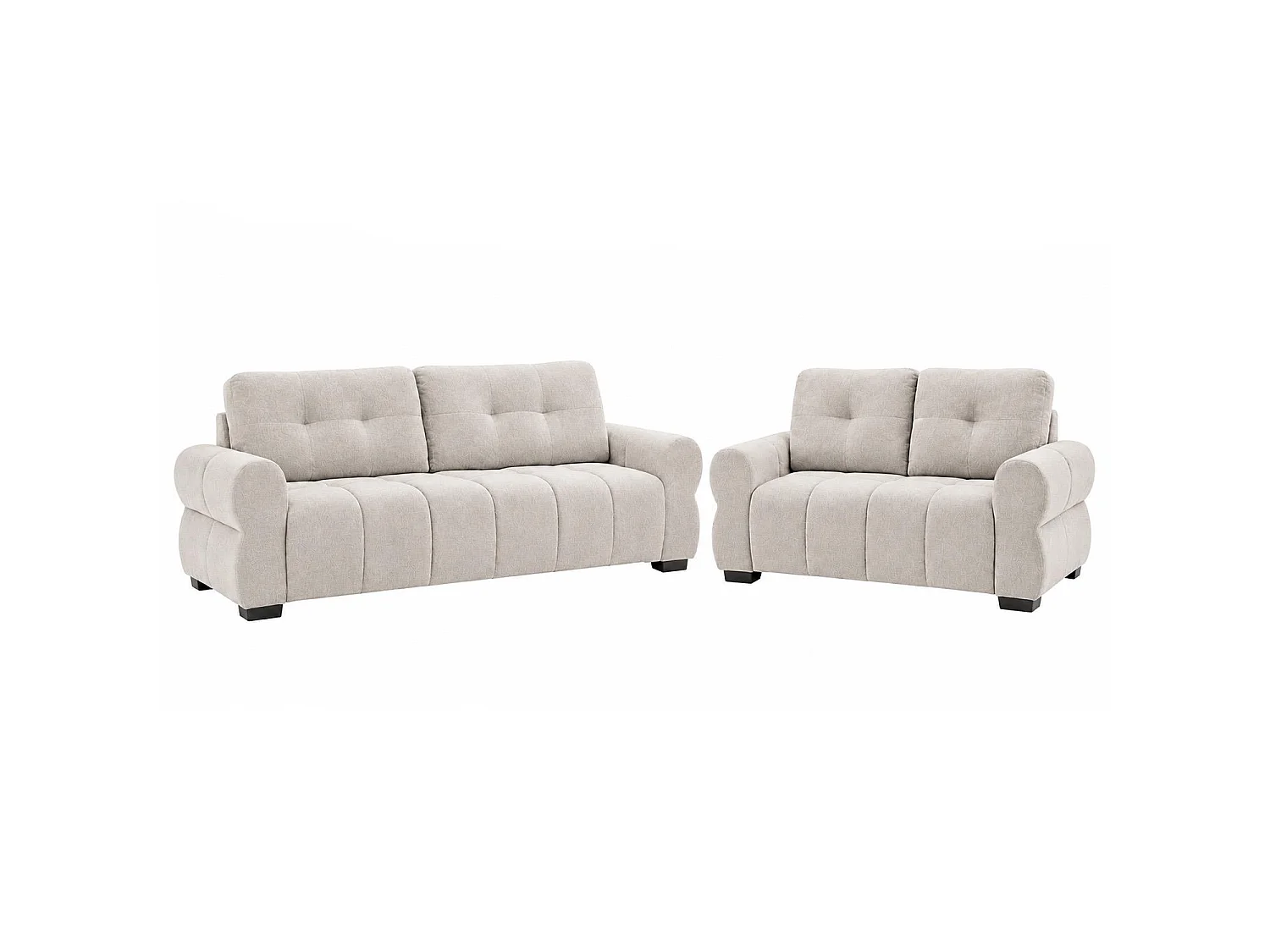 Sandford Beige 3 2 Sofa Suite Fabric Set Rolled Arms