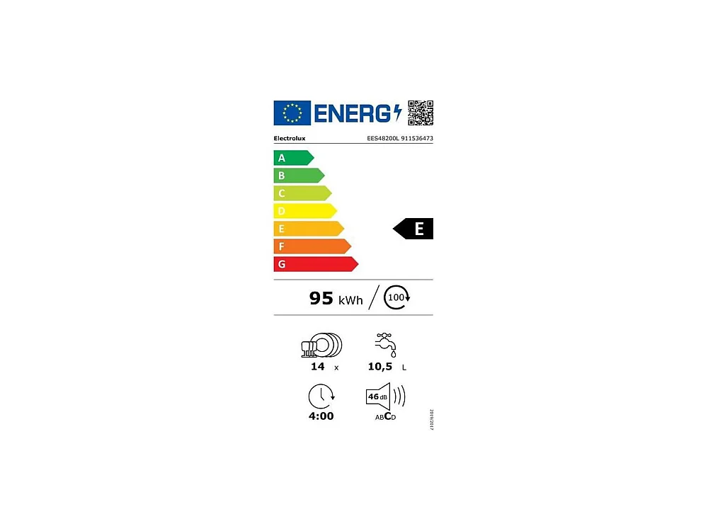 EES48200L-Lave vaisselle encastrable Electrolux 14 couverts 46 dB ClA++