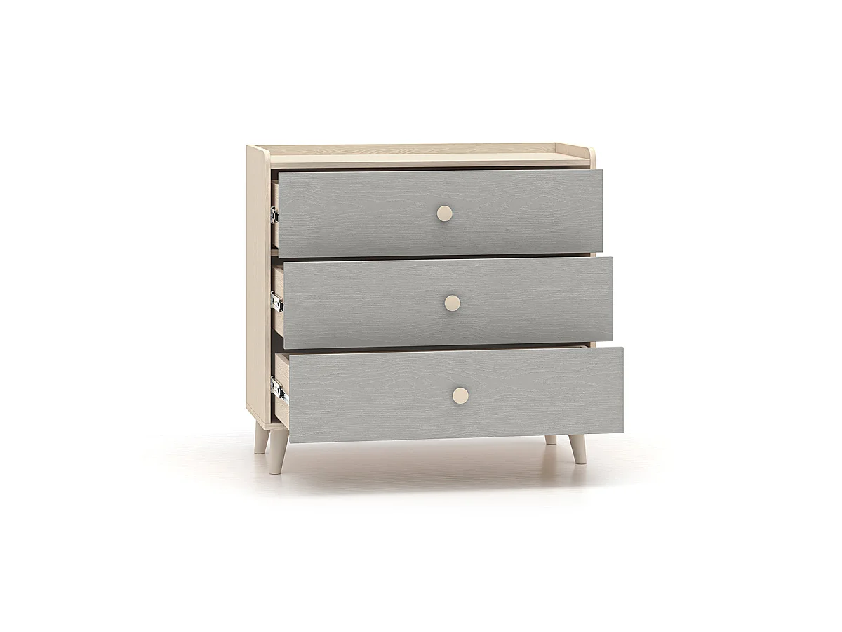 Commode met 3 laden Alycia beige en grijs