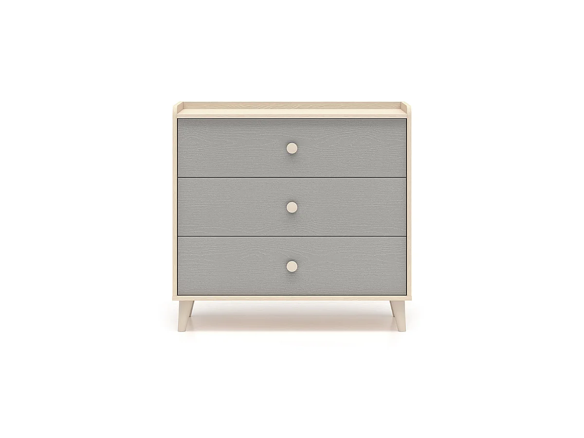 Commode met 3 laden Alycia beige en grijs