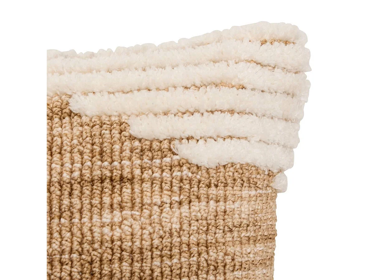 Coussin Déco en Relief "Loomia" 30x50cm Beige Lin
