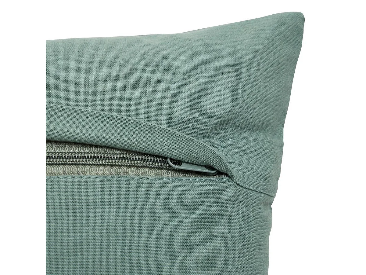Coussin Déco Brodé "Bichette" 40x40cm Vert Céladon