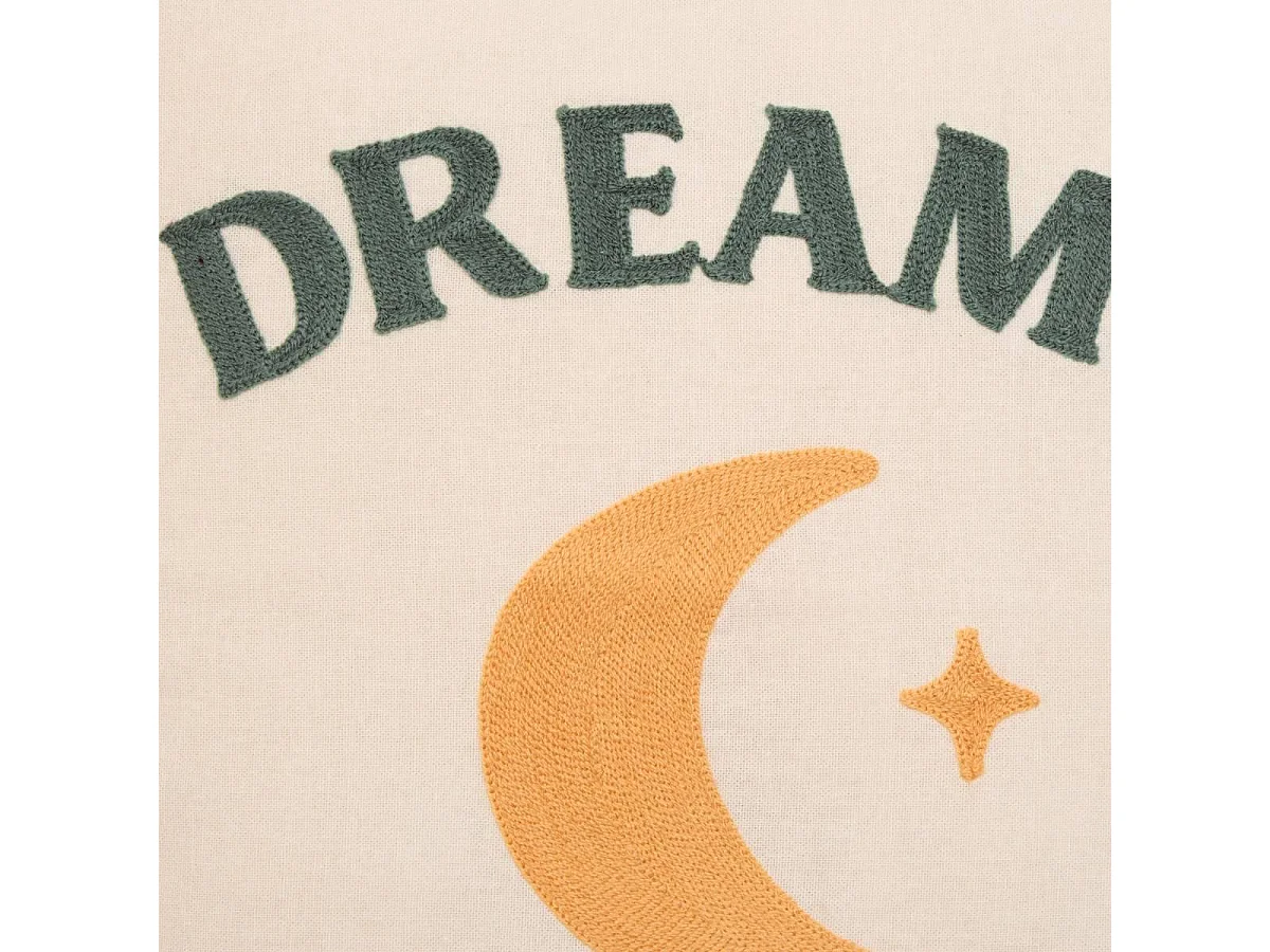 Coussin Déco Brodé "Bichette" 40x40cm Vert Céladon