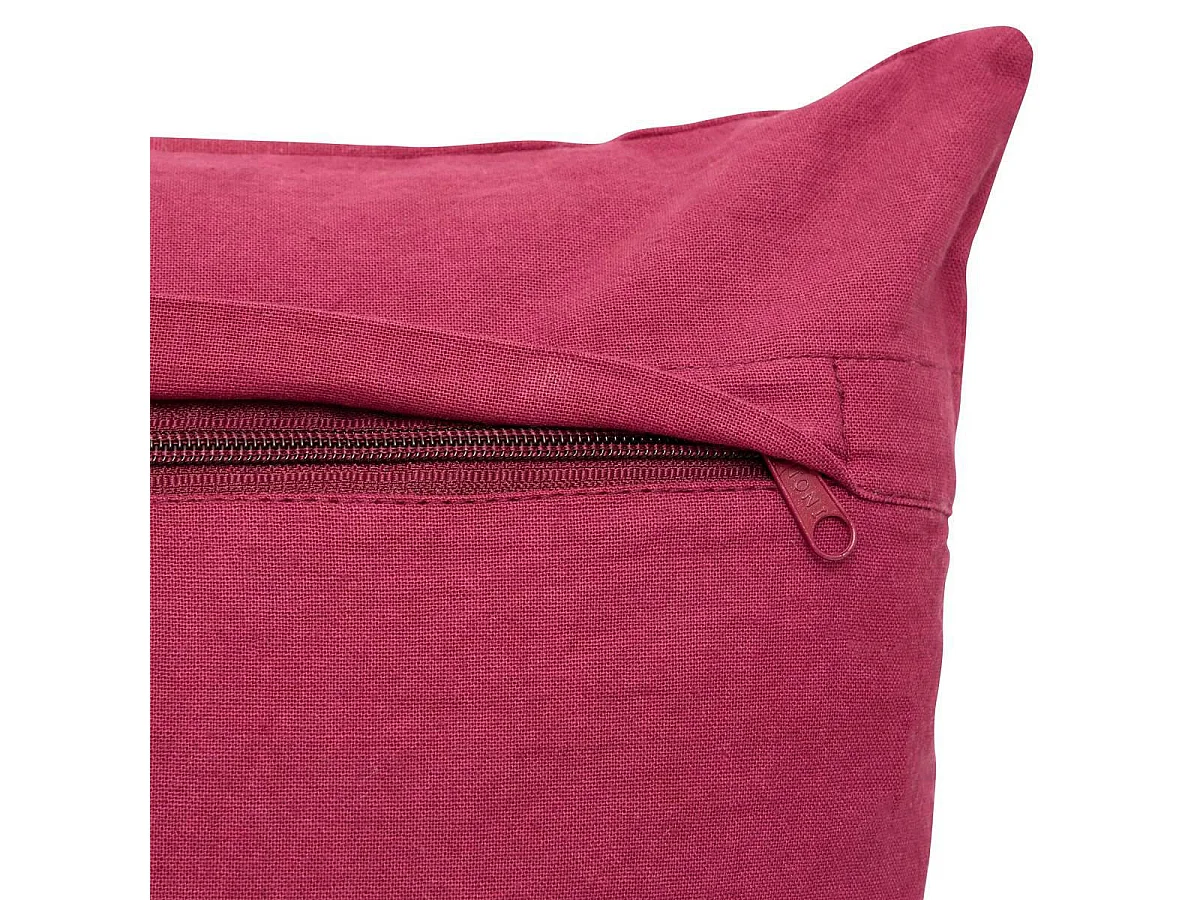 Coussin Déco Brodé "Bichette" 40x40cm Rouge Grenat