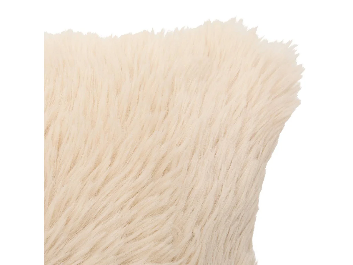 Coussin Imitation Fourrure "Duvia" 38x58cm Beige Lin