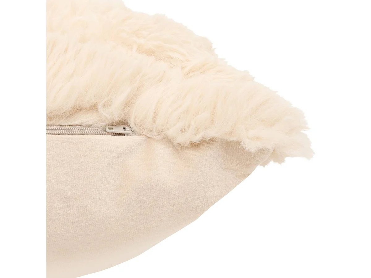 Coussin Imitation Fourrure "Duvia" 38x58cm Beige Lin