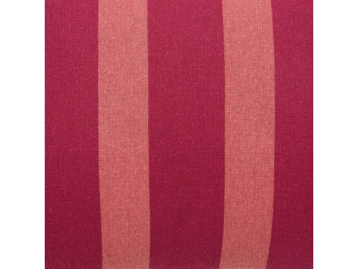 Coussin Rayé Brodé "Bichette" 30x50cm Rouge Grenat