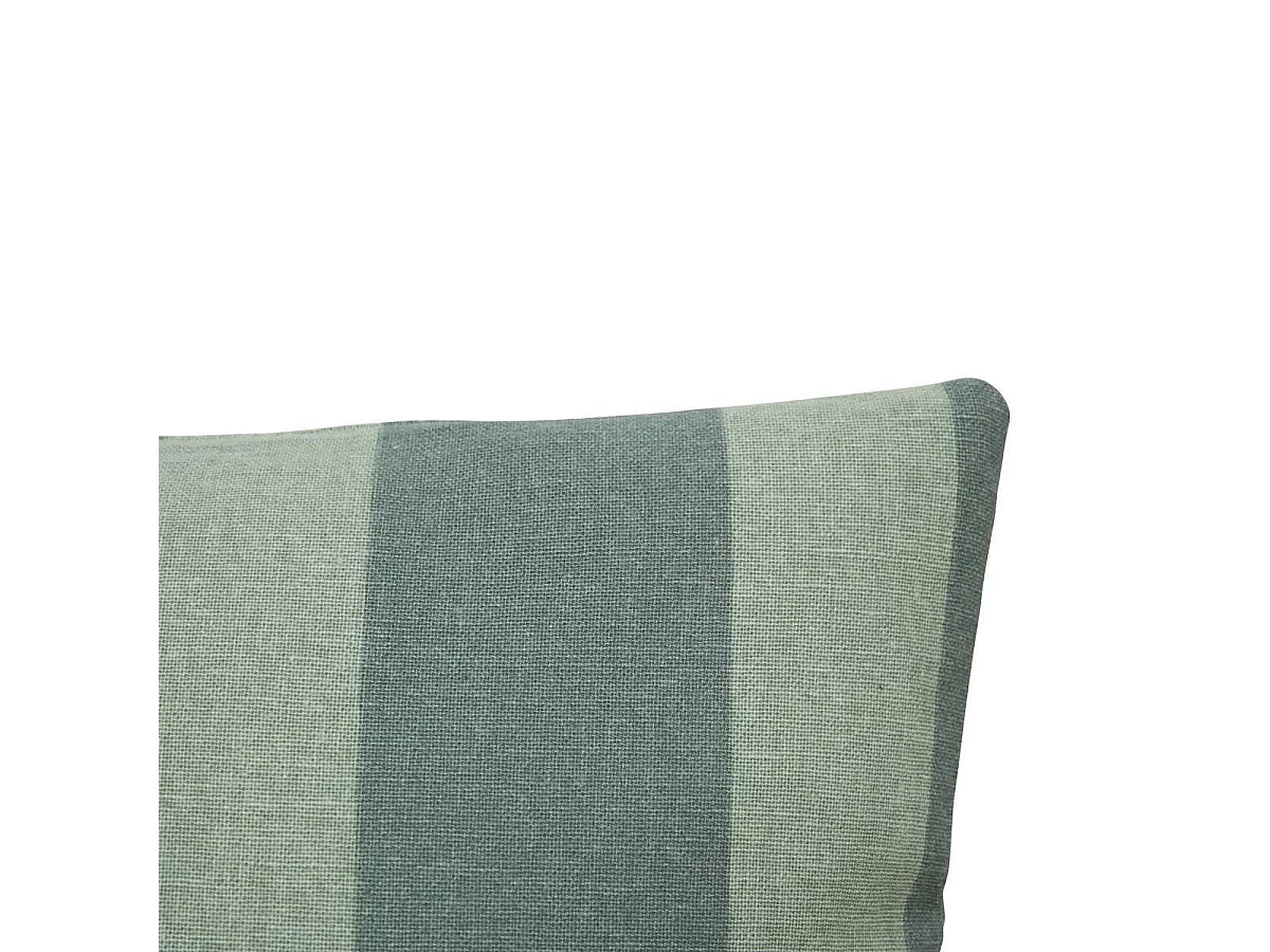 Coussin Rayé Brodé "Bichette" 30x50cm Vert Céladon