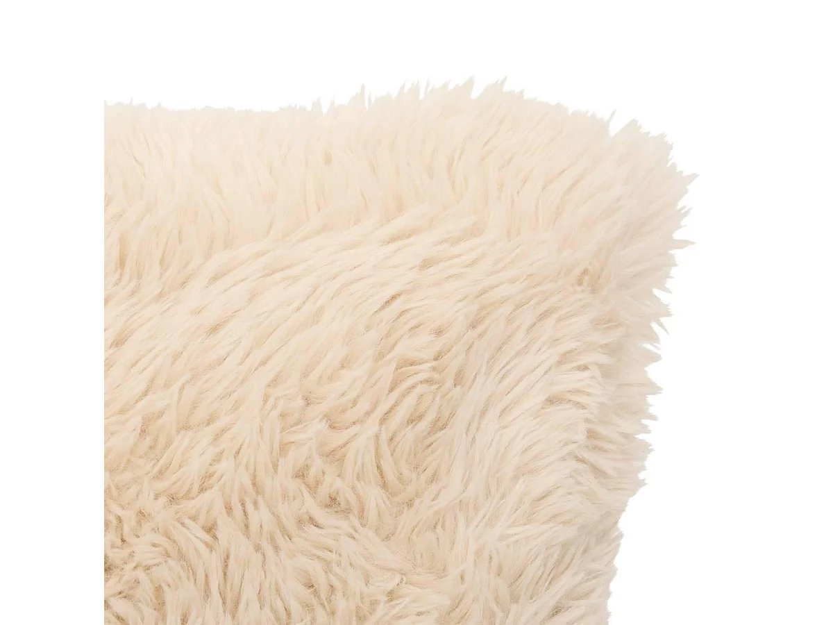 Coussin Imitation Fourrure "Duvia" 40x40cm Beige Lin