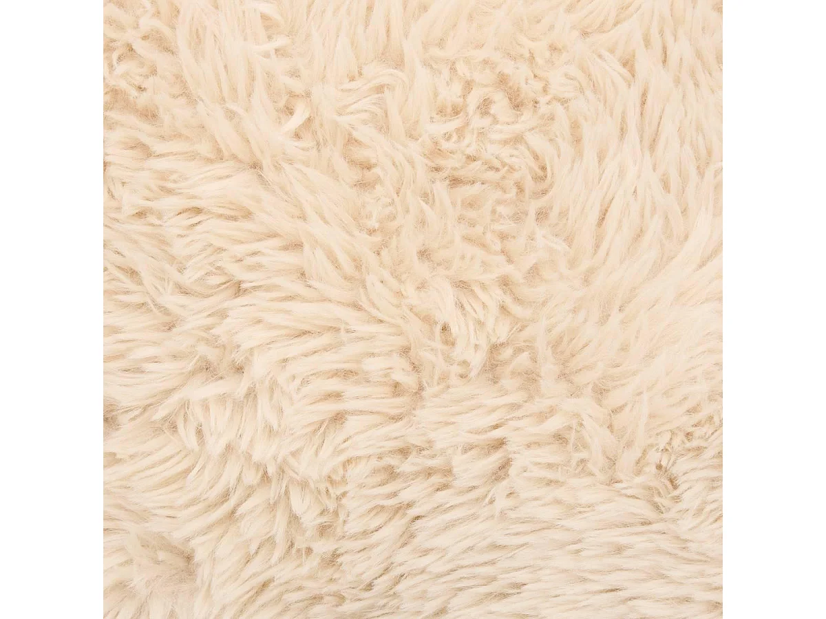 Coussin Imitation Fourrure "Duvia" 40x40cm Beige Lin