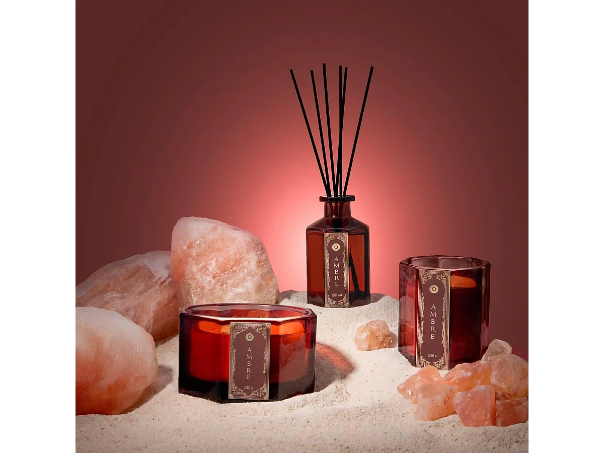 Bougie Parfumée Hexagonale "Lucien" 430g Ambre