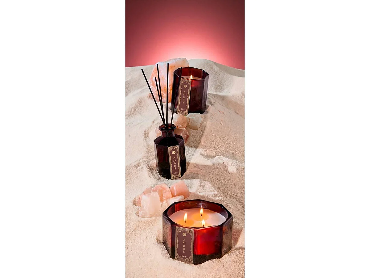 Bougie Parfumée Hexagonale "Lucien" 430g Ambre