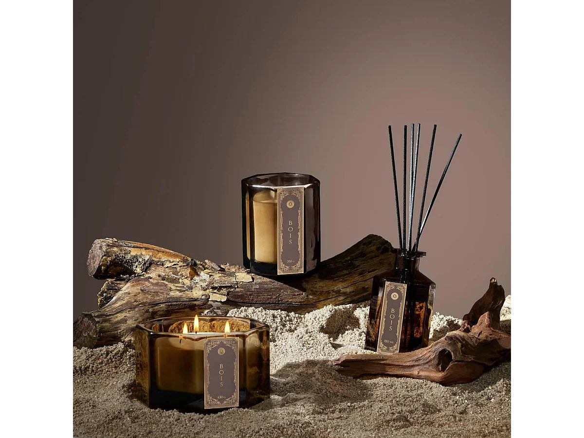 Bougie Parfumée Hexagonale "Lucien" 265g Bois