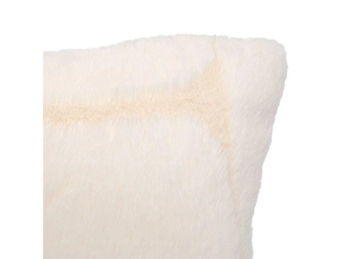 Coussin Imitation Fourrure Galets "Boucly" 40x40cm Beige