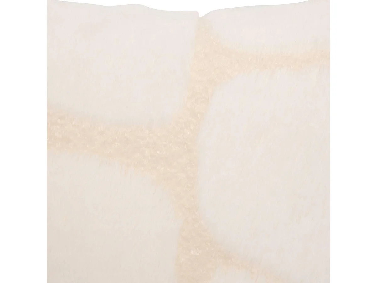 Coussin Imitation Fourrure Galets "Boucly" 40x40cm Beige