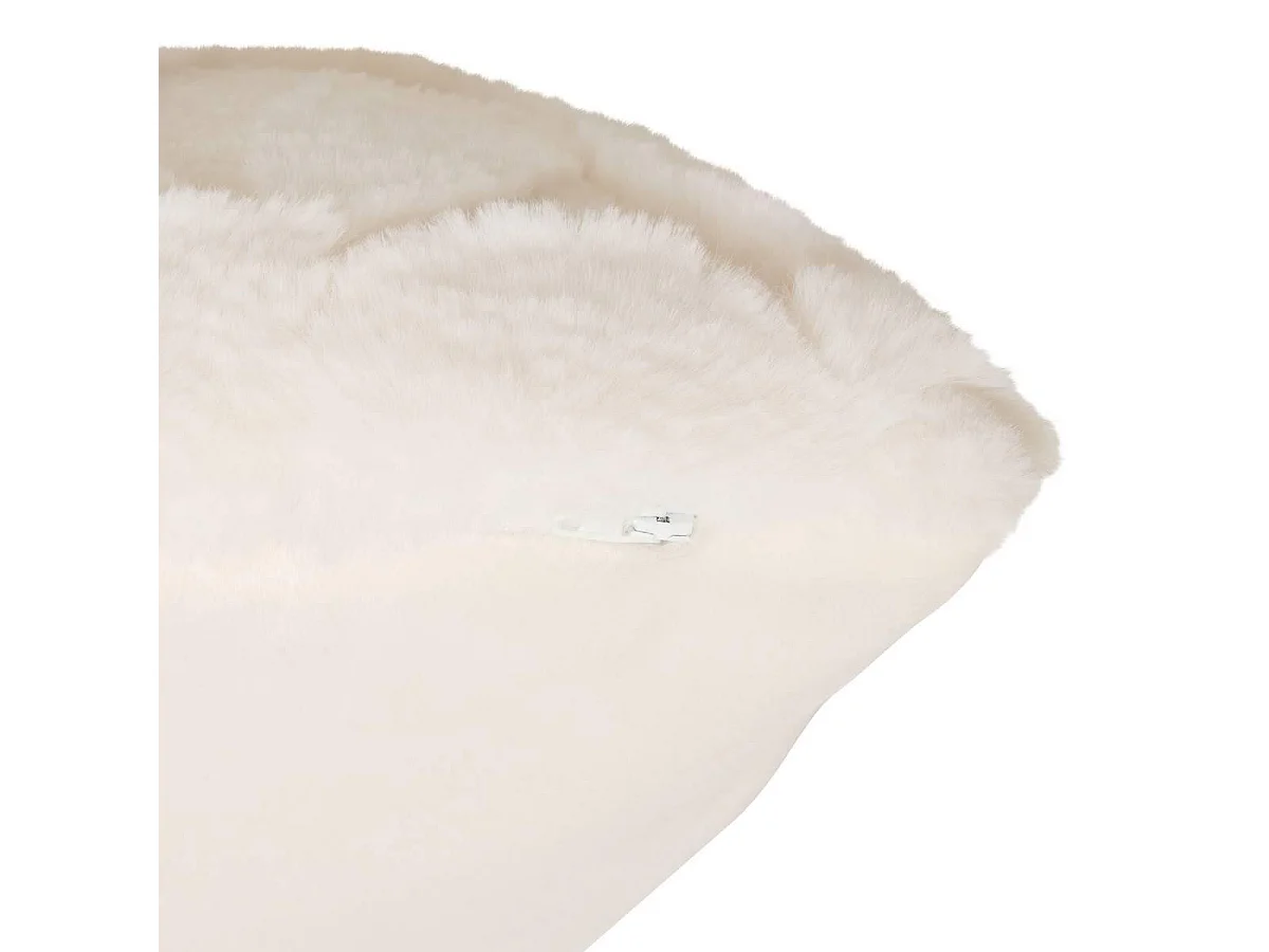 Coussin Imitation Fourrure "Nalia" 45x45cm Blanc