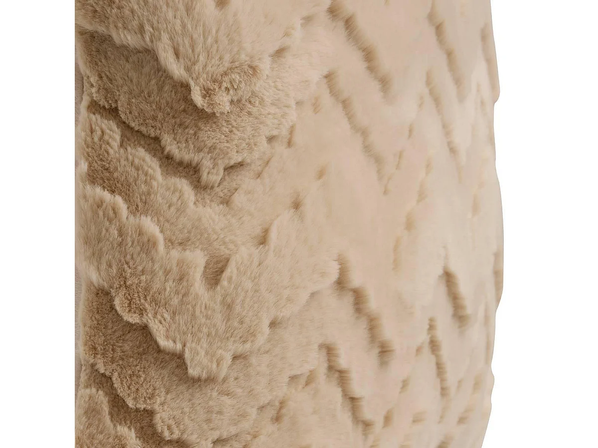 Coussin Imitation Fourrure "Nalia" 45x45cm Beige Lin