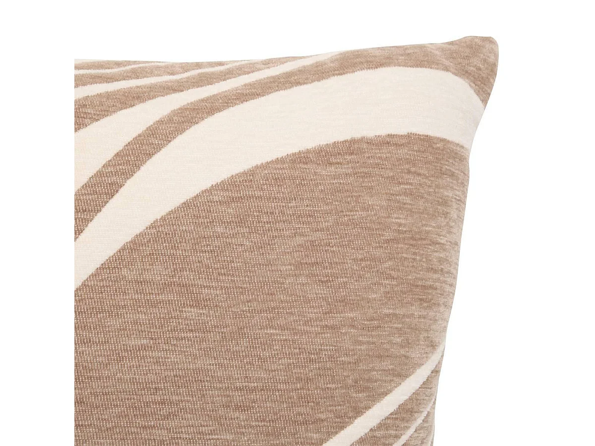 Coussin Déco Vagues "Betima" 45x45cm Beige Lin
