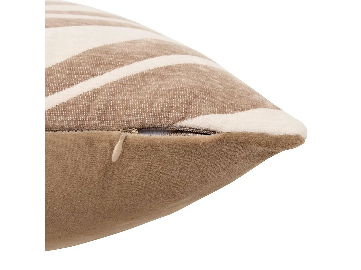 Coussin Déco Vagues "Betima" 45x45cm Beige Lin