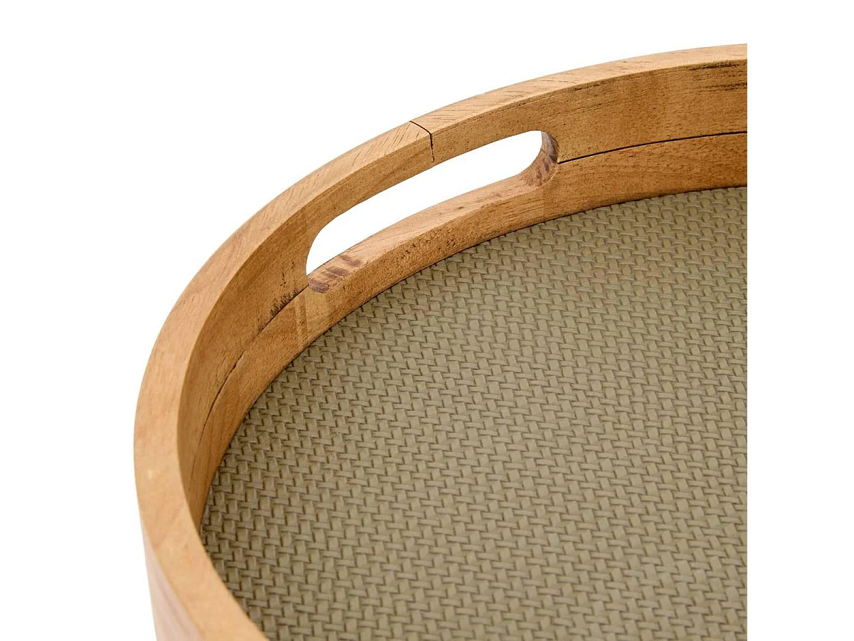 Lot de 2 Plateaux Déco "Bonie" 38cm Vert Kaki