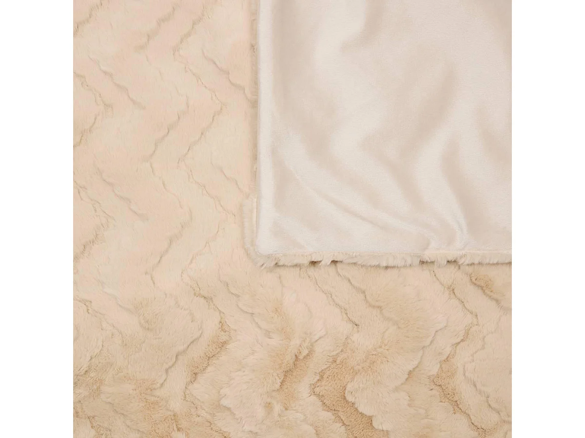 Plaid Imitation Fourrure "Nalia" 180x230cm Beige Lin