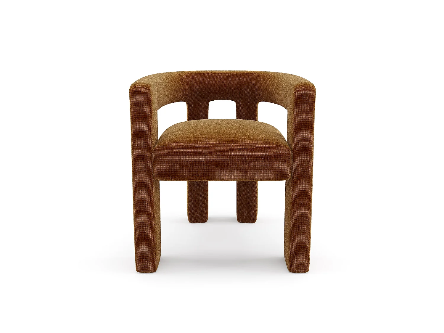 Fauteuil de salle à manger CELIA en tissu tramé terracotta